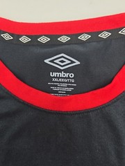 Umbro T-Shirt Men 2XL Black Solid Polyester Spandex Blend.#46877