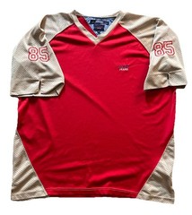 Vintage Rare 90s Tommy Jeans Hilfiger #85 Football Jersey Shirt Size L Red