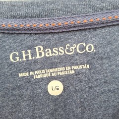 GH Bass Mens Thermal Shirt L Navy Waffle Knit Base Layer Outdoor Hiking Grunge