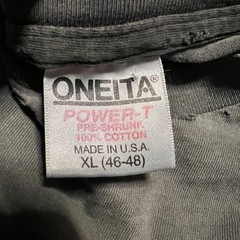 Vintage Oneita Shirt Mens XL Wolf Print Single Stitch Tee Gray Distressed *