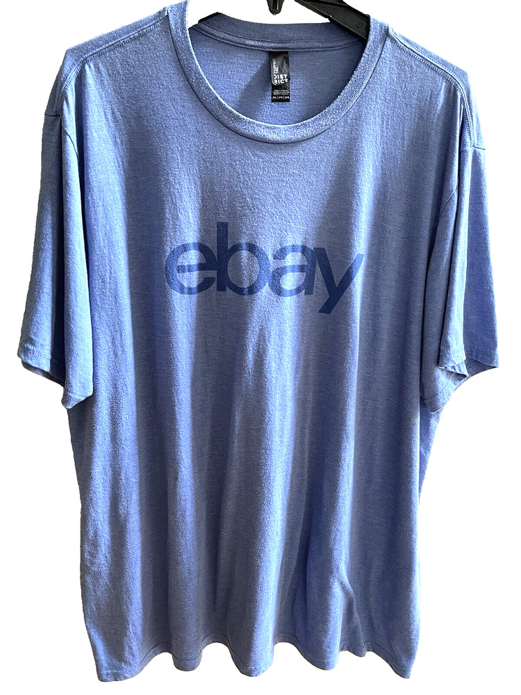 Ebay Logo Graphic T-Shirt Men Large Blue Short Sleeve Tri Blend District