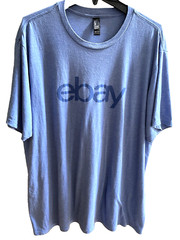Ebay Logo Graphic T-Shirt Men Large Blue Short Sleeve Tri Blend District