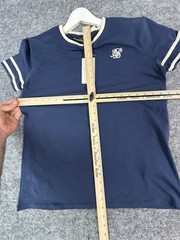 Siksilk Shirt Mens Large Slim Fit Tee Tournament Blue T Shirt Navy Sik Silk N98