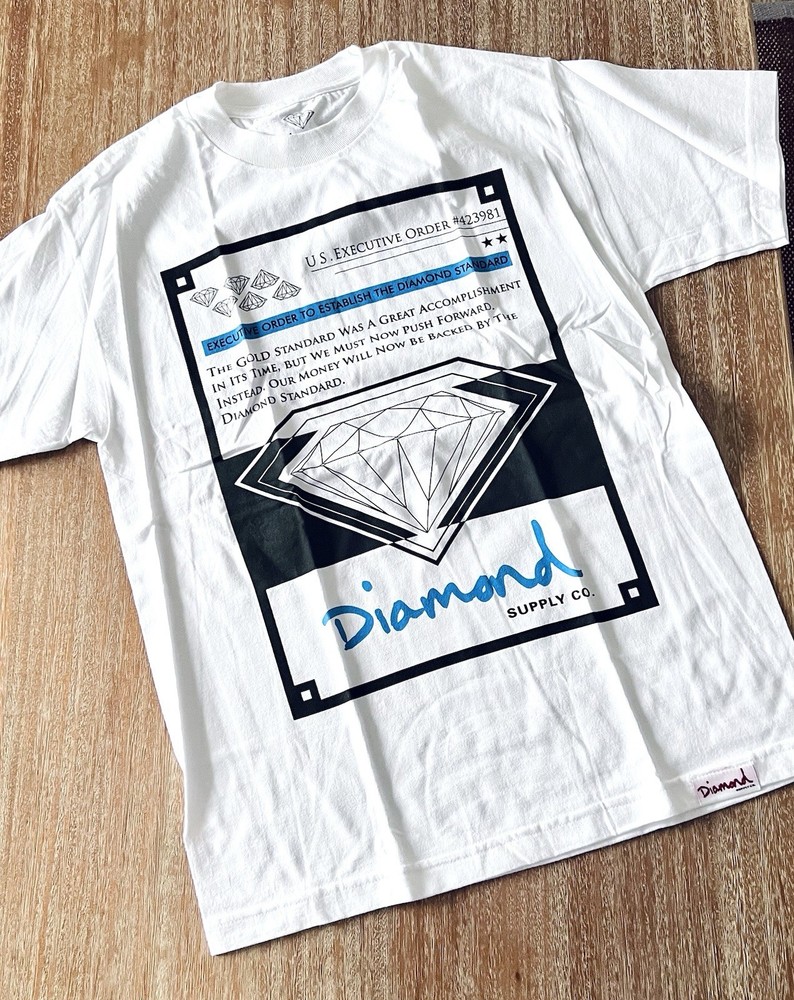 NEW Diamond Supply Co. T-shirt Tee Shirt M Medium White Standard Blue Money DS