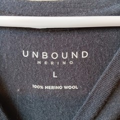 Unbound Merino Men’s Charcoal Gray V Neck Short Sleeve T-Shirt Size L