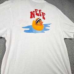 NEFF SHIRT RUBBER DUCK MENS Large WHITE SURFER SKATE OUTDOOR LIGHTWEIGHT NWT