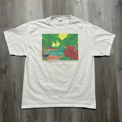 Vintage 2000 Tropical Ocean Beach Adventure Size Large Nature Art Tshirt