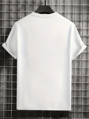 Men’S Casual Graphic Tee Classic Crew Neck Design Trendy Street Style T-shirt♮