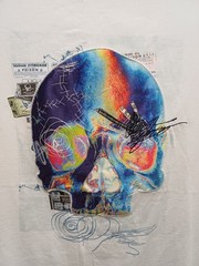 Robert Graham Skull Graphic T Shirt White Sz 3XL Mens Applique Embroidered EUC