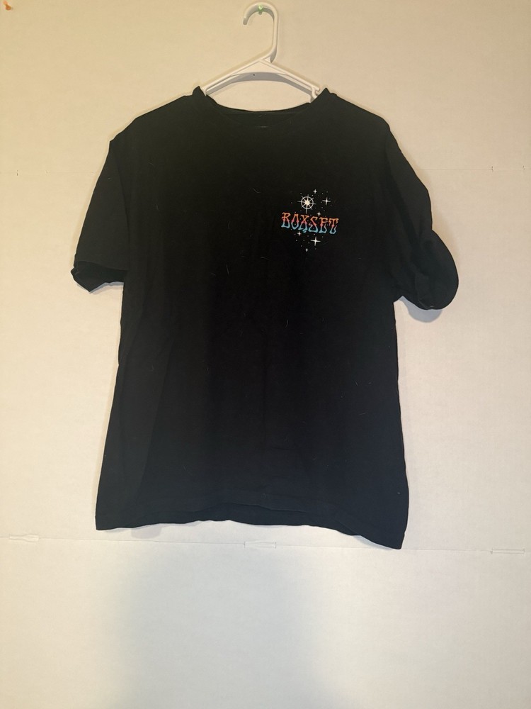 Box Set Shirt Men Large Short Sleeve Graphic Print Skulls Surf Mobile Black