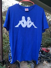 Vintage Blue Kappa T Shirt Mens Size XL 100% Cotton Short Sleeve