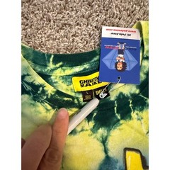 Chinatown Market Smiley Face Tie Dye T Shirt Green Yellow Graphic Streetwear (L)