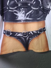FAUX REAL Men’s Leather Daddy Biker Double Graphic Large Novelty T-Shirt *Read