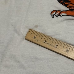 Vintage 80s Made In USA CF Band Ringer T Shirt Size L White Single Stitch Tiger