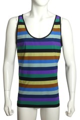 PIERRE CARDIN – 2007 Cotton Stripe Knit Tank, Size Large