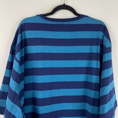 Harbor Bay HB Big & Tall T Shirt Size 5XLT Blue Stripe Short Sleeve Crew Neck