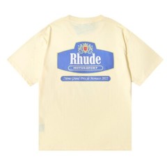 RHUDE NEW Men Women High Quality Loose Leisure Cotton Short Sleeve T-Shirt M-2XL