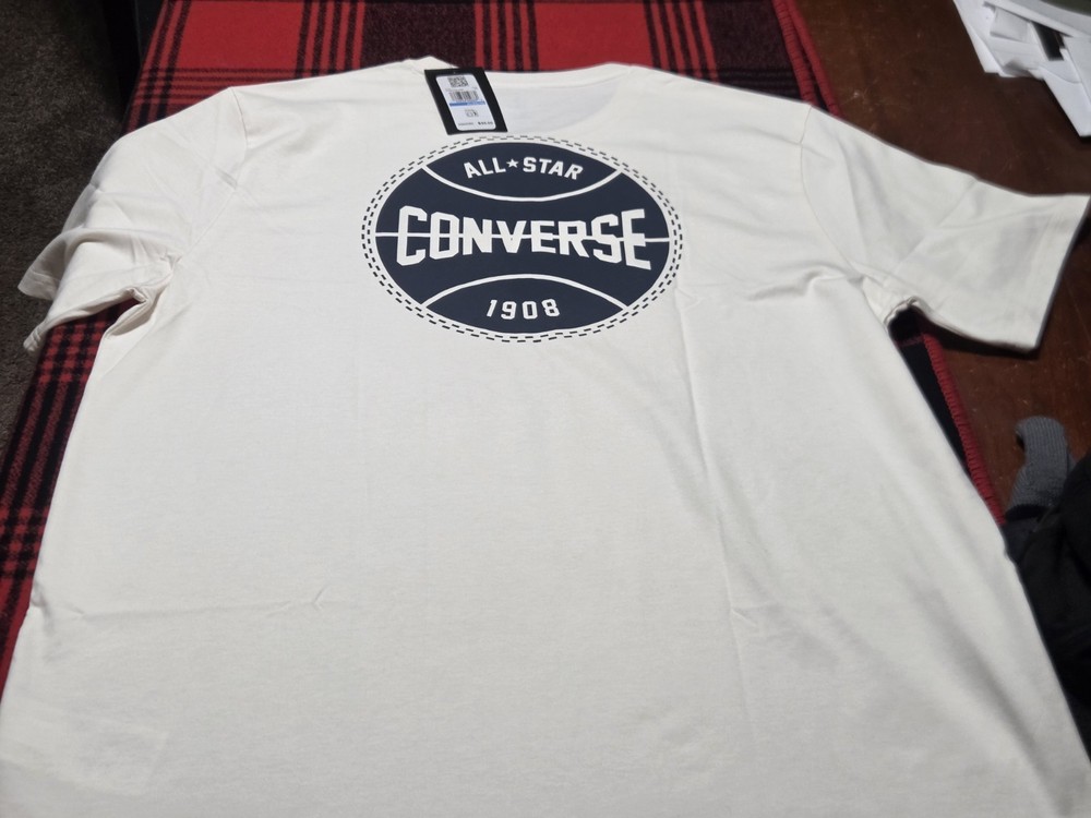 Converse All Star Graphic Star Logo Cream XL Short Sleeve T-Shirt NWT