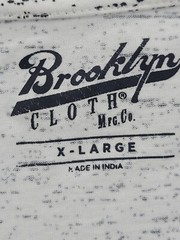 Brooklyn Cloth Shirt Mens XL White Black Speckle Crew Neck Short Sleeve Y2K