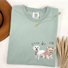 Custom Dog Face Comfort Tee Personalized Pet Portrait Shirt Gift Idea