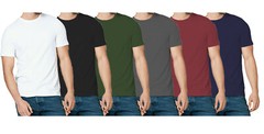 1 , 3 & 5 Pack Mens T-Shirt Cotton Plain Tee Shirts T Shirt Round Neck Lot