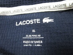 Lacoste Sleepwear Shirt XL Thermal Top Waffle Knit boxy crop high waist short