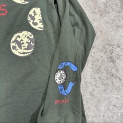 Teddy Fresh Shirt Mens Medium Always Late Long Sleeve Graphic Moon Broken Watch