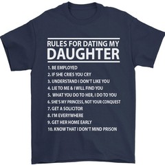 Rules for Dating My Daughter Fathers Day Mens T-Shirt 100% Cotton