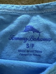 Tommy Bahama Men’s Blue Crew Neck Short Sleeve Pocket Logo Tee Cotton Knit S/P