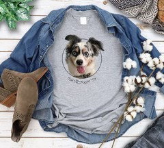 Personalized Pet Portrait Comfort Tee Custom Dog Cat Lover Gift Shirt