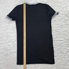 Ermenegildo Zegna Shirt Mens XS Black Striped Slim Stretch Micro Modal Jersey T
