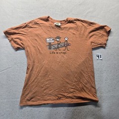 Life is Crap “No Skateboarding” Tee T-Shirt Orange Adult Men’s Size M Medium