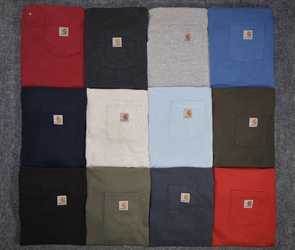 Carhartt Pocket Tee Bundle Lot of 12 Size L Large Workwear T Shirts USA Mix