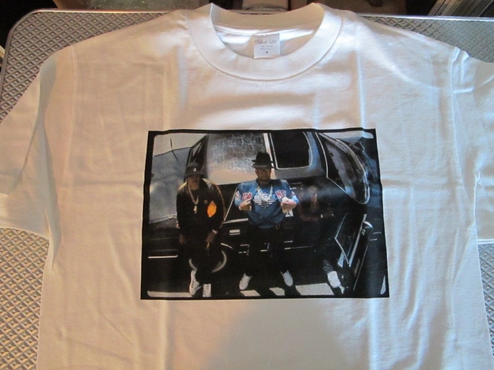 Ricky Powell RUN DMC WHITE Men’s T-SHIRT NEW LUSH LIFE Nyc. DEF JAM RECORDS