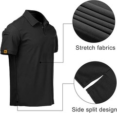 Mens Tactical Polo T-Shirt Quick Dry Combat Short Sleeve Team Work Casual Shirt