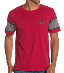 True Religion Red Contrast Paneled T-shirt