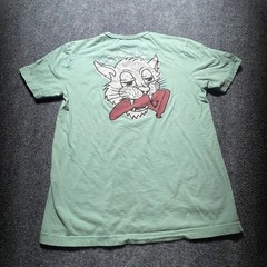 Vissla Mens Small Green Organic Cotton Graphic Pocket T-Shirt Vintage Wash