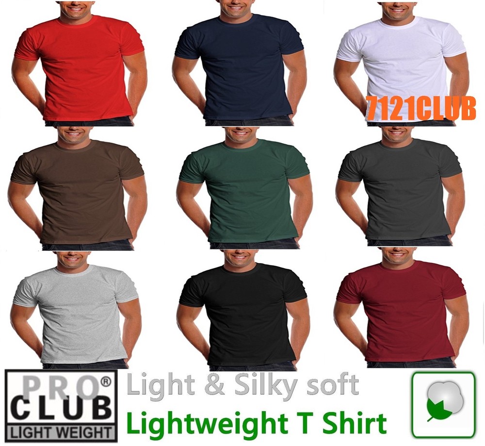 PRO CLUB LIGHTWEIGHT T SHIRTS PROCLUB MEN’S PLAIN SHORT SLEEVE UNDERSHIRTS S-5XL