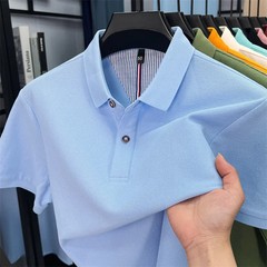 100% pure cotton short sleeve polo shirt high-quality brand solid color versatil