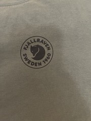 Fjallraven 1960 Logo T Shirt XXL Olive Casual Outdoors Cotton Blend Fitted Tee