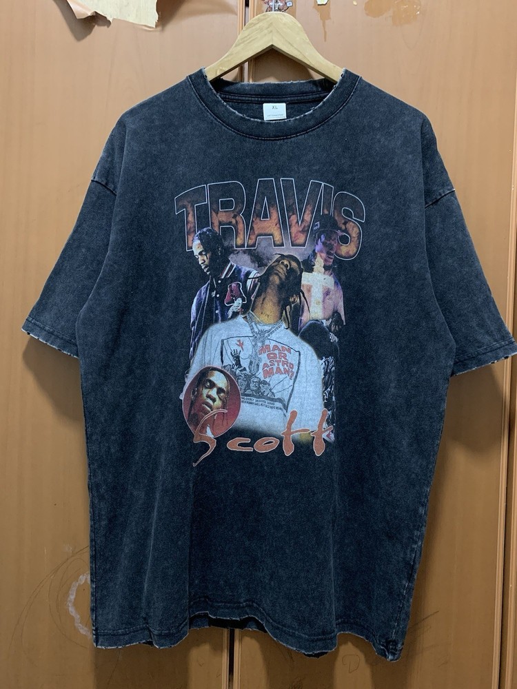 Travis Scott Shirt Mens XL Featuring Distressed Wash Styl Rap Tee Hip Hop Music