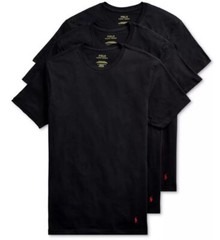 3 POLO RALPH LAUREN MENS COTTON BLACK CREW T-SHIRTS UNDERSHIRTS S M L XL XXL NWT