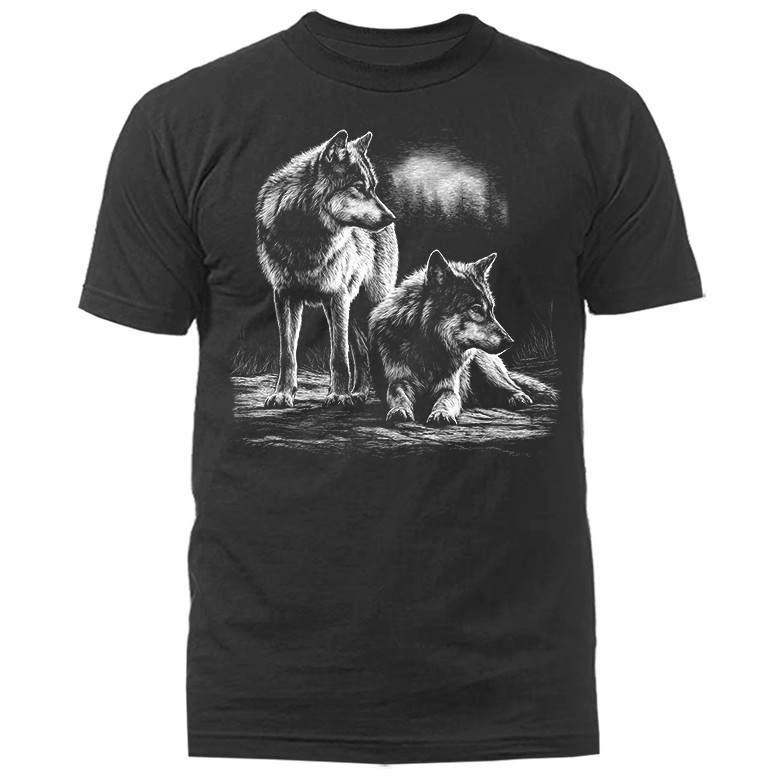 Wild Wolves Scene Wilderness Outdoor Wildlife Nature T-shirt