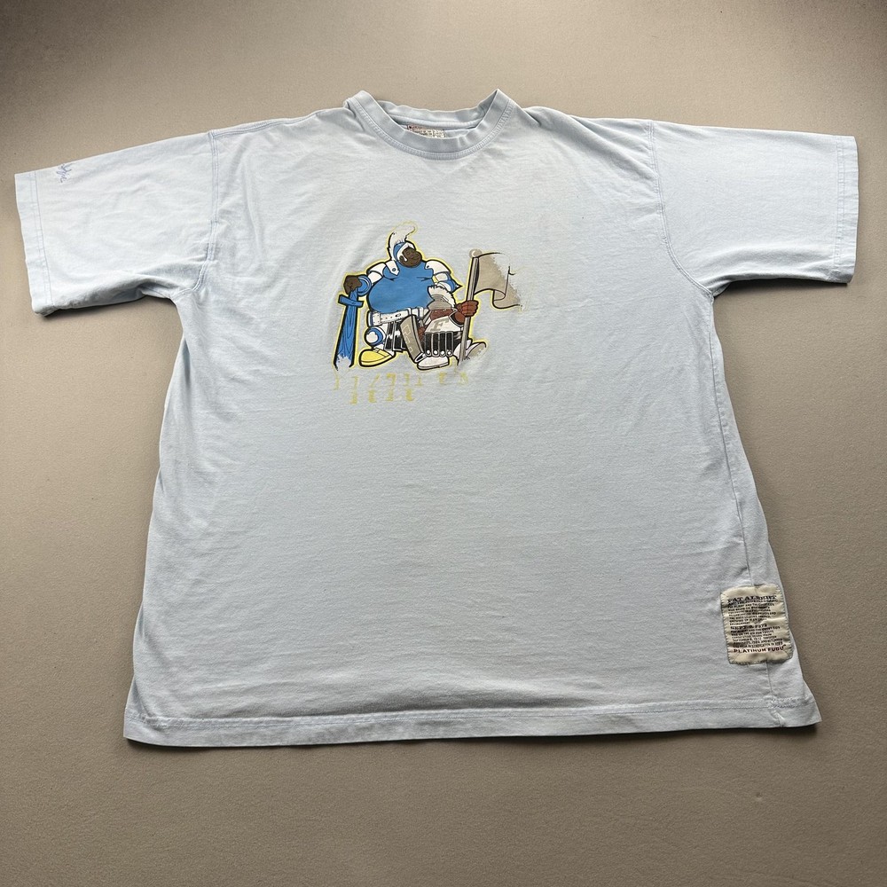Vintage Fat Albert T-Shirt Mens 2XL Blue Platinum FUBU Knight Cartoon Hip Hop
