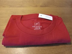 George Men’s Small (34-36) Moisture Wicking Crew Neck Short Sleeve Tee Shirt Red