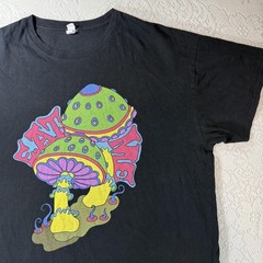 Brisco Brands Shirt Mens 2XL Black Psychedelic Mushroom Graphic Trippy Boho Tee