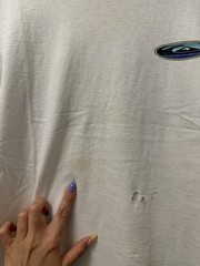 Vintage Quicksilver Double Sided White T-Shirt Mens Medium Distressed Grunge Y2K