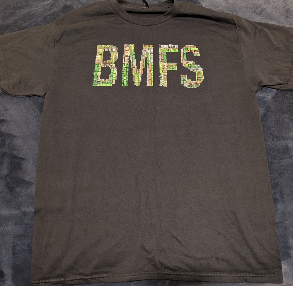 Billy Strings BMFS Song Title Custom Tour Fan Black T-Shirt – Front Only