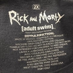 ADULT SWIM RICK AND MORTY CAST GRAPHIC T-SHIRT NAVY BLUE MENS SIZE 2X