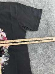 Off Prize Shirt Mens Small Skull Print Floral Tee Black Slim Fit Cotton N101